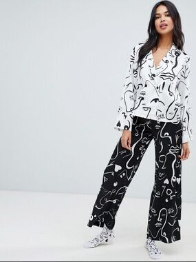 ASOS Abstract Print Blouse/PyjamaTop | 8